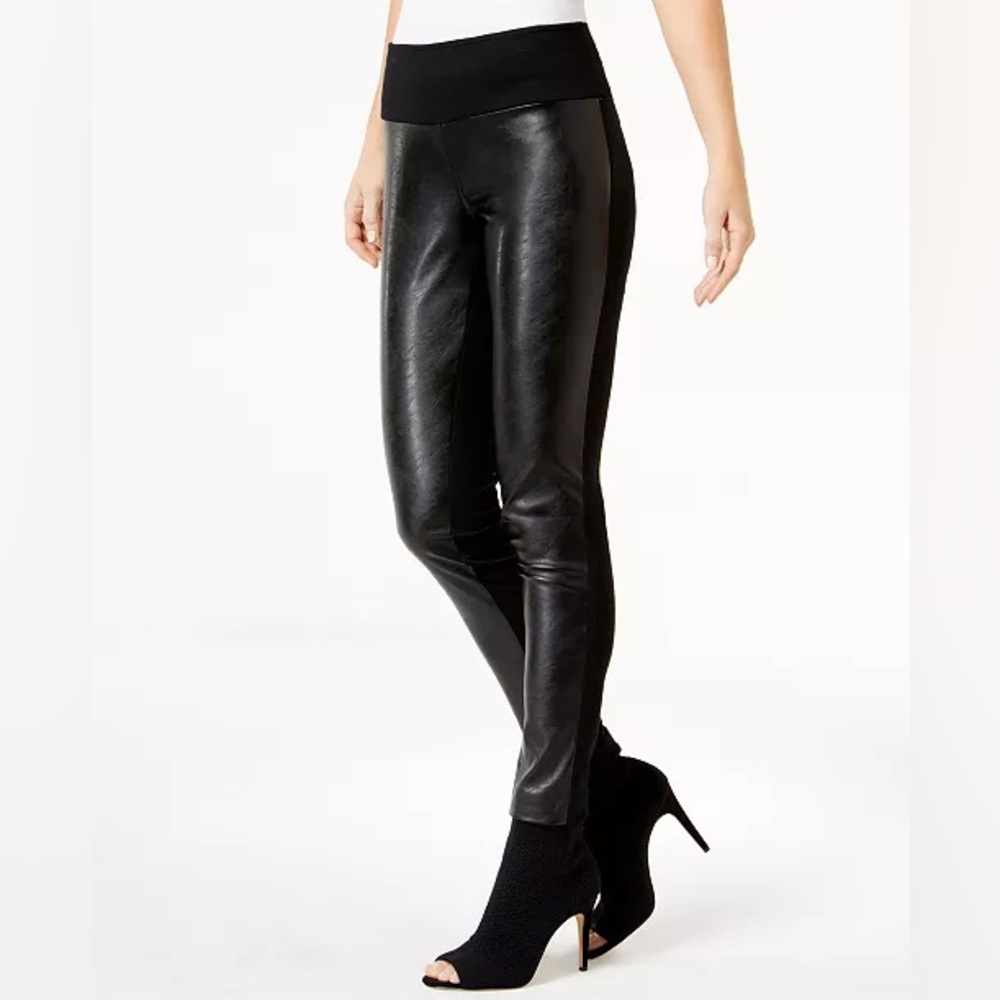 Faux Leather Front Pants